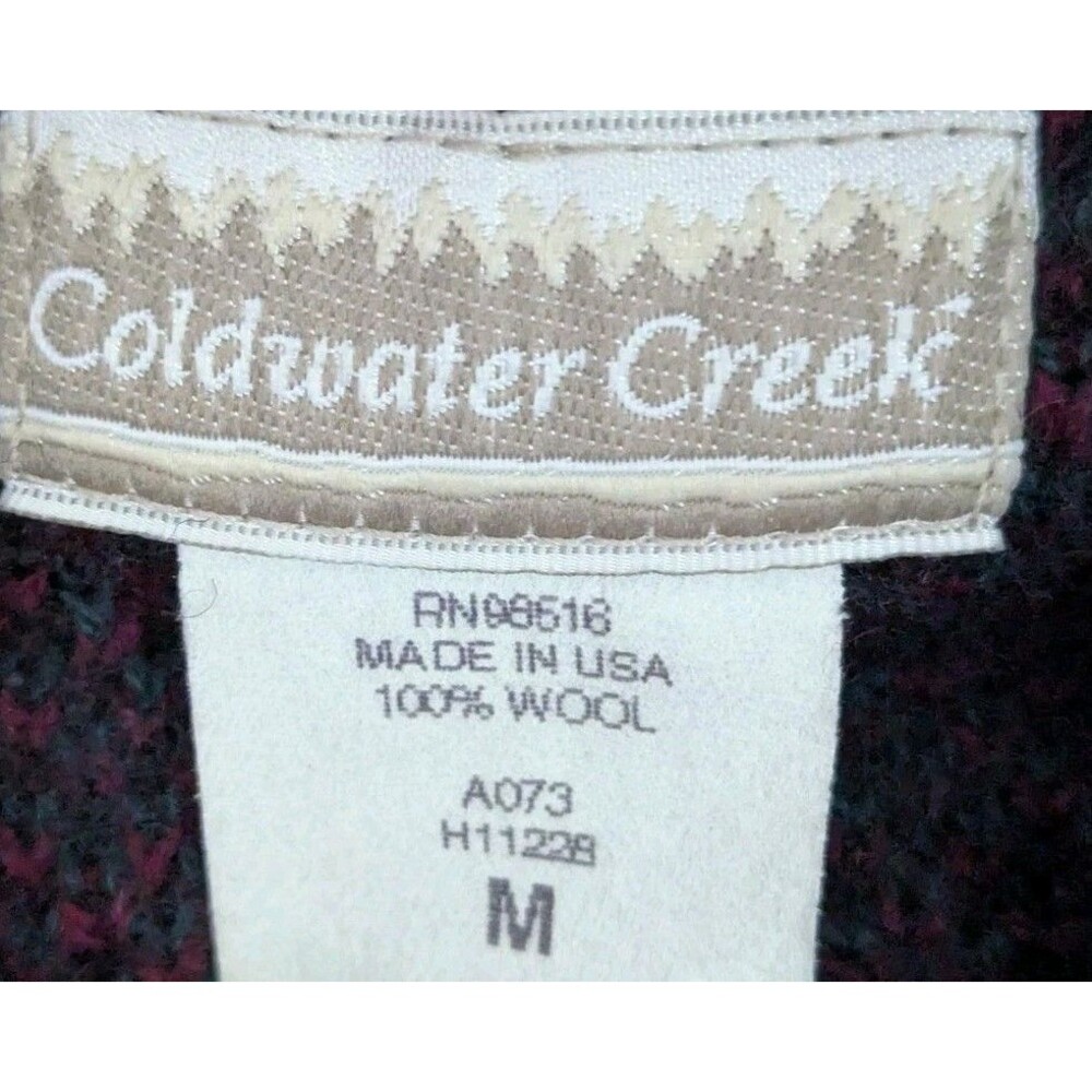 Vtg Coldwater Creek 100% Wool Horse Print Jacket Western Aztec Cowgirl USA M - Picture 11 of 13